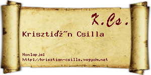 Krisztián Csilla névjegykártya