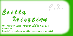 csilla krisztian business card